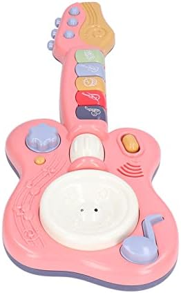 Home 173 Guitar Toy, Battery Powered Educational Interesting Cute Style DIY Fun Musical ABS Material Mini Guitar Toys for Kids (Pink)