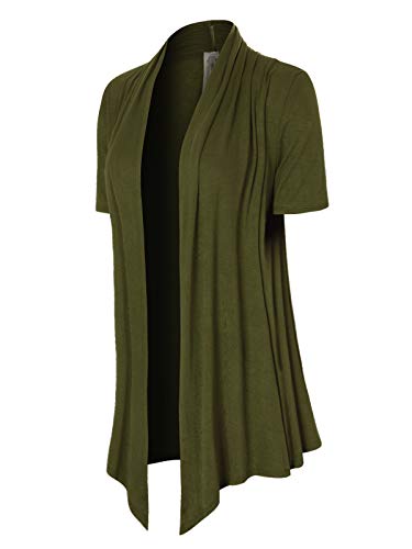 Image of MixMatchy Women's Lightweight Short Sleeve Draped Open Front Cardigan Vest