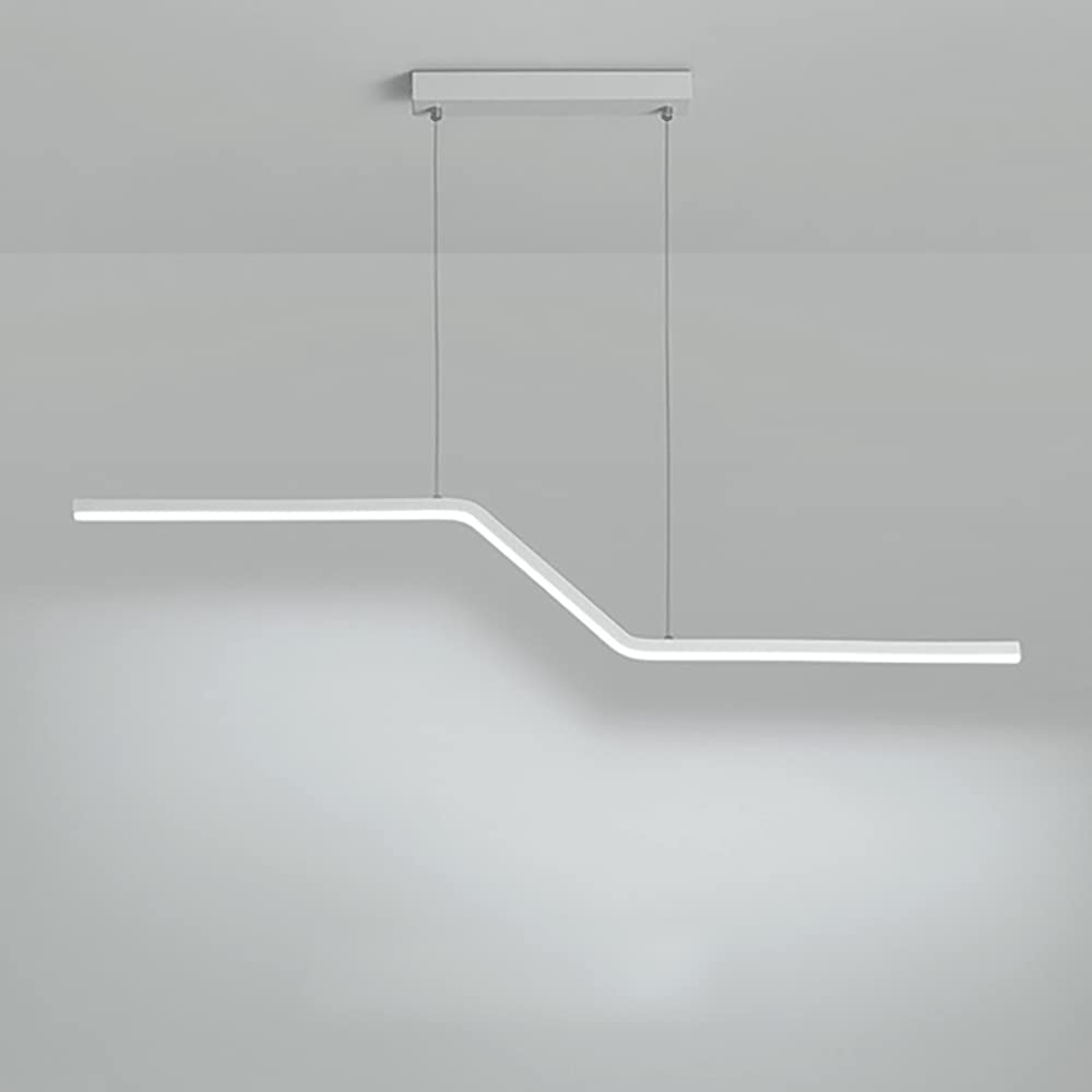 Lámpara colgante lineal LED de 18W blanca con pantalla de silicona para comedor