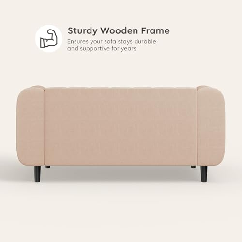 Image of Interio by Godrej Sofa Paramount 2 Seater Fabric Sofa for Living Room, 1-Year Warranty, Solid Wood, Beige