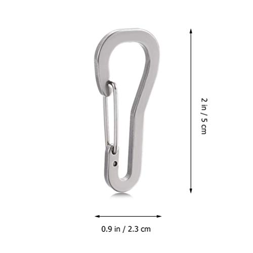 FAVOMOTO 4Pcs Mosquetão de Aço Inoxidável Mola Portão Mosquetão Ligação Gancho Chaveiro Fivela para