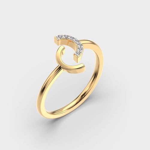 Bague solitaire phase de lune argent et moissanite fait main