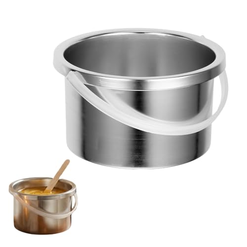 Pot Intérieur Plus Chaud de Cire, Pot de Cire Intérieur en Étain Aluminium 1 Pièce Récipient Pratique pour Épilation à la Facile à Nettoyer 500ml...