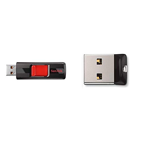 SanDisk Cruzer 128GB USB 2.0 Flash Drive (SDCZ36-128G-B35) Bundle with SanDisk 64GB Cruzer Fit USB Flash Drive - SDCZ33-064G-G35