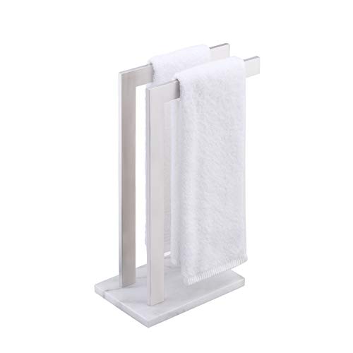KES Hand Towel Holder Stand for Bathroom Countertop Double-L Hand Towel Rack with Marble Base for Bathroom Vanity Freestanding SUS 304 Stainless Steel Brushed Finish, BTH220B-2 KES Hand Towel Holder Stand for Bathroom Countertop Double-L Hand Towel Rack with Marble Base for Bathroom Vanity Freestanding SUS 304 Stainless Steel Brushed Finish, BTH220B-2