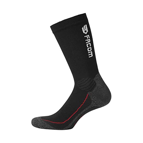 Facom Chaussette de Travail Garantie 2 Ans, Chaussettes Homme, Résistantes, Durable et Triple Renforts (Talon/Pointe/Maléole), Noir, Taille 39/42 Cover
