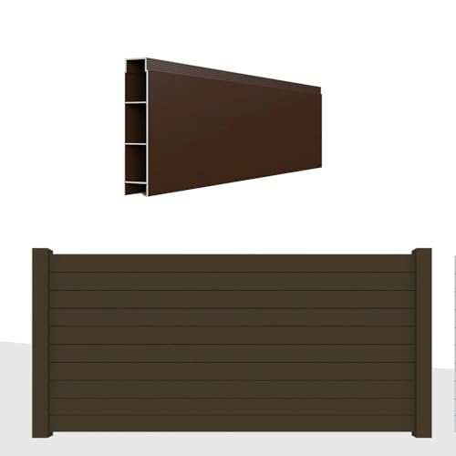 Listone doga AluCOMPACT ad incastro Alluminio 12x180cm spessore 20mm profili per recinzioni frangivento staccionate (Rovere)