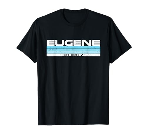 Eugene State of Oregon Blue Sunset Vintage T-Shirt