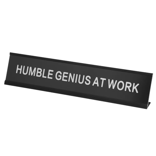 Plaque de bureau en aluminium avec inscription humour noir et blanc