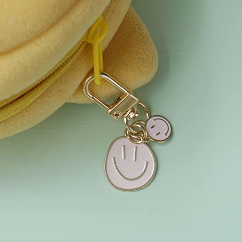 Swjewel Cute Happy Expression Keychain For Women 3Pcs Set Samll White Black Pink Car Keys Ring Accessories Clip Girl Bag Charms Handbag Purse Backpack Pendant Charms-Wbp #TOP2