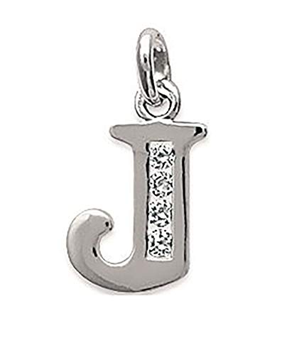Pendentif Alphabet J en argent rhodié pour sublimer votre style au quotidien