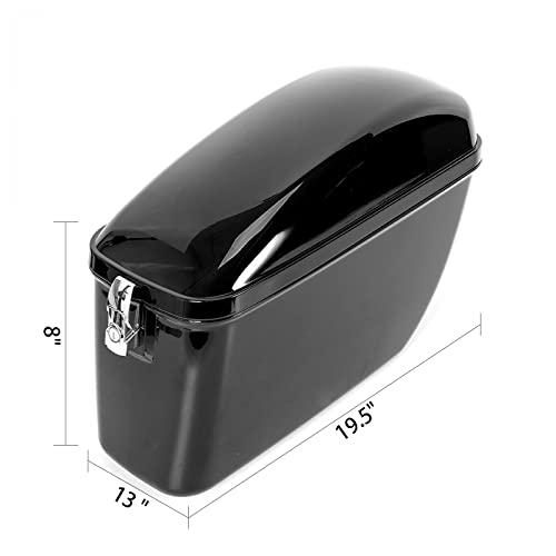 2 piezas de alforjas rígidas para motocicleta, universales para Harley, Honda, Suzuki y Yamaha, equipaje para motocicleta con soportes de montaje, color negro miniatura 4