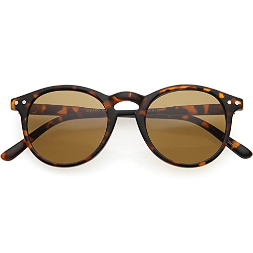 zeroUV - Kids P3 Keyhole Neutral Colored Lens Retro Horn Rimmed Sunglasses D146 (Matte Tortoise/Brown)