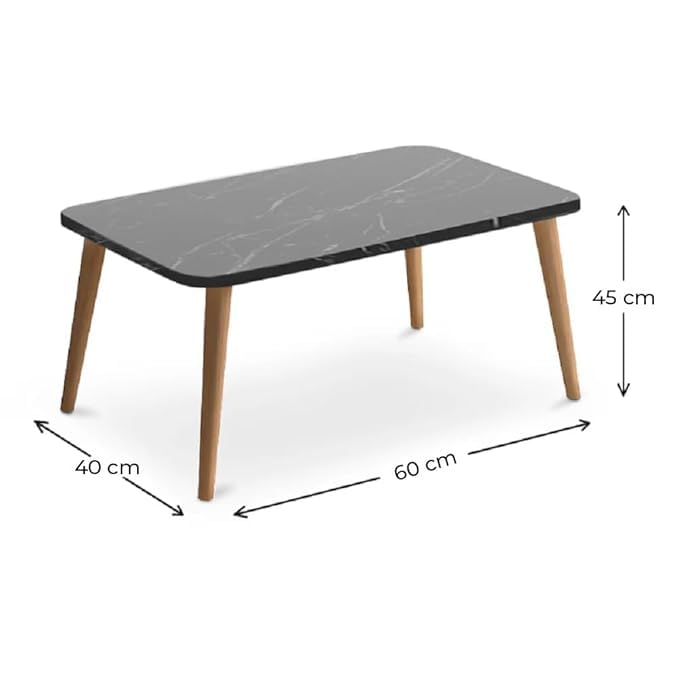 Image of BAS Brown Art Shoppee Fold-able Rectangle Shaped Side Table /Tea Coffee Breakfast and Laptop Table (White)