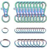 Rainbow Swivel Clasp Swivel Hook with Key Rings Clip Hook Snap Hook Keychain 75 pcs Hardware Accessories for Purse DIY
