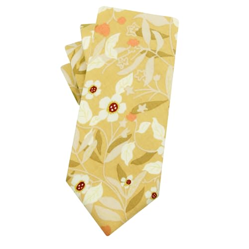 Image of Mantieqingway Men's Cotton Floral Neck Tie 2.56'' Printed Skinny Tie
