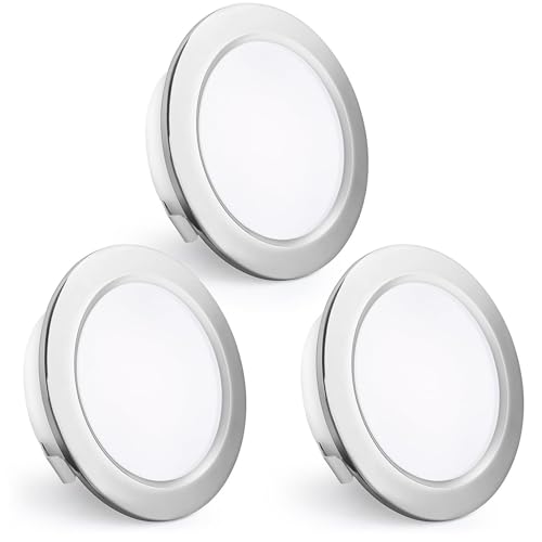 KYOTECH Faretti da Incasso a LED 230V, 4W 440LM Faretti LED 16mm Ultrapiatti 2700K Bianco Caldo Faretti da Soffitto Foro 55-60mm per Cucina, Soggiorno, Camera da Letto, Cromati, Set da 3