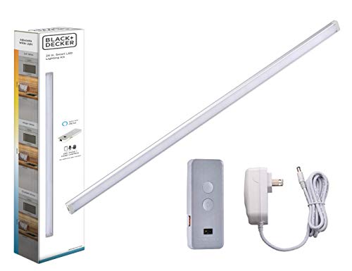 Image of PureOptics LED Works with Alexa Smart Under Cabinet Lighting, Adjustable LEDs, 24 inch Bar, White