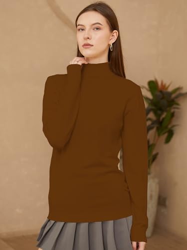 Image of SANGTREE Women's Turtleneck Sweaters Long Sleeve Pullover Tops | Breathable Lightweight Fabric| Fall Winter Fashion Outfits| Perfect for Daily,Office,Vacations,Holiday,Family Gatherings Etc.