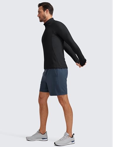 CRZ YOGA Mens Quarter Zip Pullover Long Sleeve Golf Athletic Shirts Mock Neck Workout Running Tops Sweatshirt with Pocket3