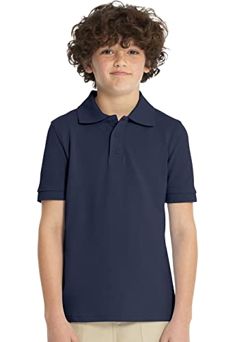 Image of Classroom Girls' Short SLV Pique Polo | 3 Button Placket, Side Vents, Droptail Hem, Ribbed Trim, Comfortable Everyday School Wear