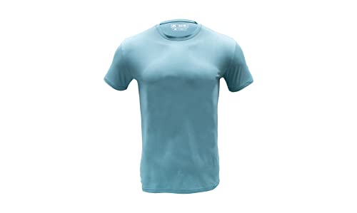 Deer Mountain 3 Pack Mens Performance Moisture Wicking Crew Neck Undershirts/Ultra Soft Stretch Sports Mens T-Shirt(Navy/Black/Light Blue, Medium) #TOP4