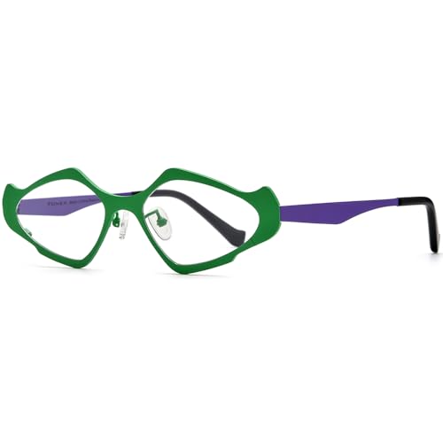 Image of FONEX Colorful Pure Titanium Glasses Frame Women Retro Round Eyeglasses