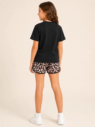 Image of Girl's 2 Piece Outfits Cute Summer T-Shirt and Graphic Shorts Clothing Sets
