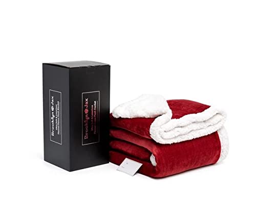 Brooklyn + Jax Couverture Polaire Sherpa Réversible Super Douce – Lilas – 150 X 200 Cm – Luxueuse, Chaude & Légère – Parfaite Canapé & Lit