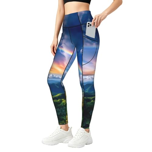 Pantalones de yoga con control de abdomen y bolsillos elásticos