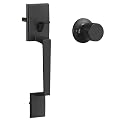 HOSOM Front Door Handle Exterior Door Handle Set with Door Knob, No Lock,Entry Door Handleset for Right & Left-Handed Doors, Matte Black