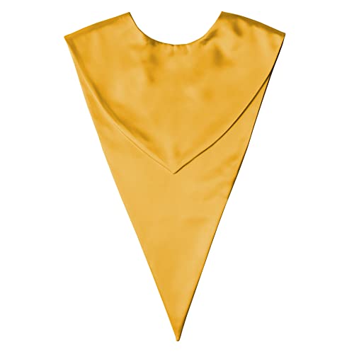 Class Act Graduation Satin Premium Adult V-Stole Solid Color Unisex, one size, Gold