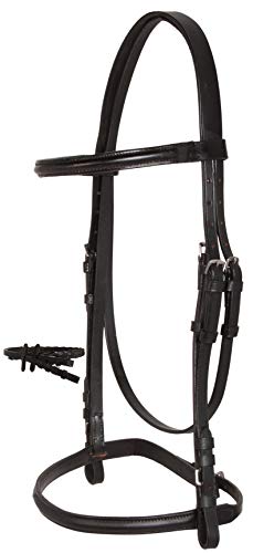 Acerugs Black Brown Raised Eventing Leather Horse English Bridle Stitched ...