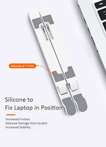 Laptop Stand For Desk Adjustable Height For Better Posture, Aluminum Foldable Space Saving Portable, Anti-Slip Laptop Holder Riser Stand Ventilated Cooling For Laptops And Tablets – Black #TOP6