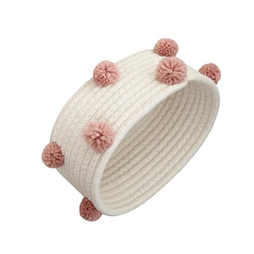 Baluue Panier Rangement Tressé Coton Design Créatif et Élégant pour Décorer Table ou Guéridon et Ranger Téléphones Clés