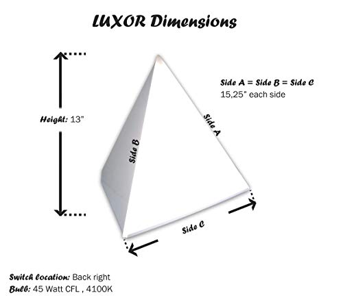 Luxor 10,000 Lux Bright Light Therapy Pyramid Lamp, White
