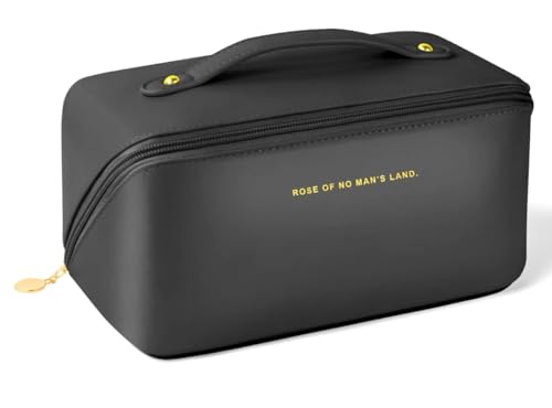 Neceser Maquillaje Organizador, Accesorio Viaje, Bolsa de Aseo Gran Capacidad. Organizador Maquillaje Color Beige Varios Compartimentos. Piel Sintetica facil Lavado.Comodo y Resistente (Negro)