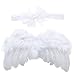Enfants Angel Wings Halo Ensemble: White Angel Wings Et Baby Bow Bandeau Bandeau Kit Costume Angel pour Petits Enfants Baby Party Decor Props Props