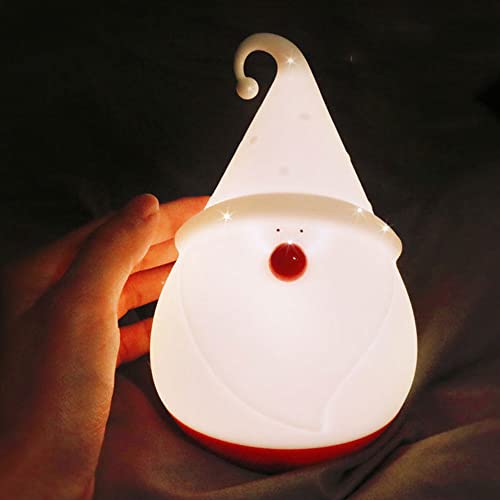 Bonita luz de Noche de Papá Noel para niños, decoración de habitación USB Creativa Suave, luz de Noche de bebé Kawaii, Luces de Noche de Silicona para Regalos, luz de Noche Recargable para niños