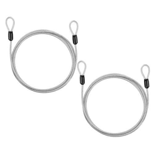 Câble antivol de sécurité 0,9cm câble métallique flexible PATIKIL double boucle