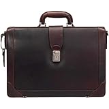 Mancini Buffalo Luxurious Litigator Briefcase Pocket for 17.3” Laptop, Brown, Brown
