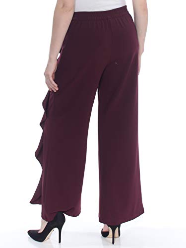 Bar III | Ruffled Wide-Leg Pants | Black Currant2