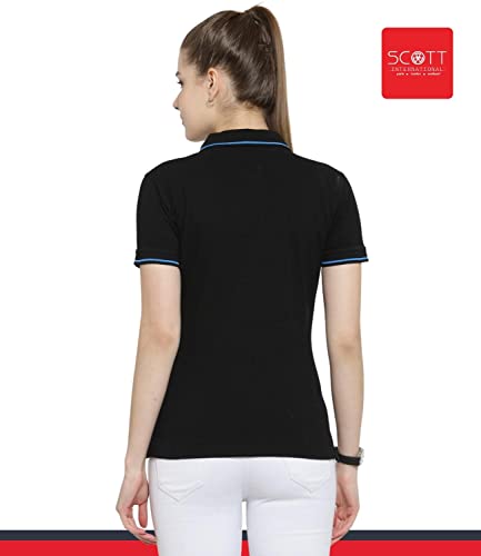 Image of Scott International Women's Regular Fit 100% Pure Organic Cotton Polo T-Shirt | Womens Polo Collar Neck T-Shirt | Cotton Plain Polo Neck Half Sleeve T-Shirt | Tshirts for Women