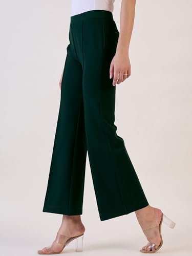 Women’s Mid Waist Green Formal Trousers Stretch Fabric Ankle Length Office Pants Solid Slim Fit Workwear for Women2