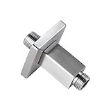 Straight Shower Arm with Flange, Ceiling Mount 3 Inches Rain Shower Head Arm Extension Replacement with Anti-Scratch Escutcheon Plate, DOLGABA Brushed Nickel