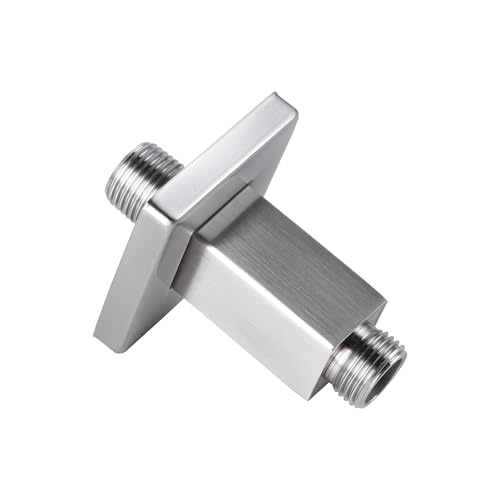 Straight Shower Arm with Flange, Ceiling Mount 3 Inches Rain Shower Head Arm Extension Replacement with Anti-Scratch Escutcheon Plate, DOLGABA Brushed Nickel