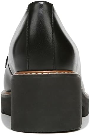 Naturalizer Womens Cabaret Slip On Lightweight Lug Heeled Loafer, Black Smooth, 9W | Image 4