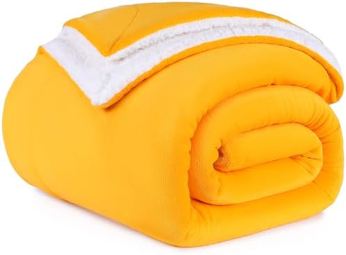 PanxHome Sherpa Fleece Blanket 200x230 cm, Super Skin Friendly Cozy Milk Velvet Blanket, 520GSM Thick Blanket, Fluffy Throw Blanket for Bed King Size, Sofa Throw, Wool Blanket, Navy blue