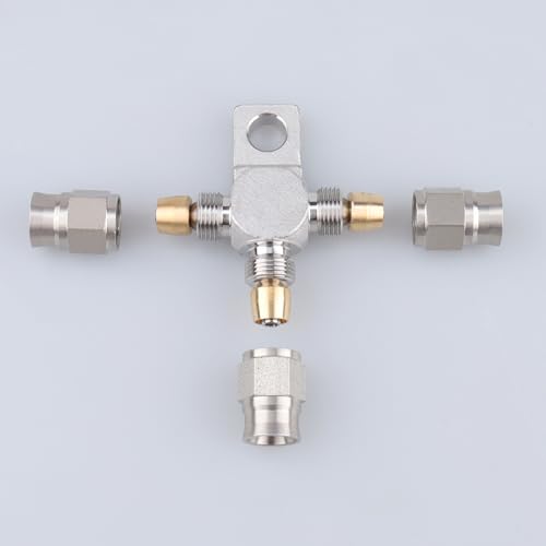 Image of AC PERFORMANCE 3AN Female Brake Tee Fitting with Mount Tab Stainless Steel