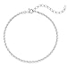 Produktbild MATERIA Frauen Herren Armband Silber 925 - S-Panzerkette 1,8mm dünn 18-23cm Länge verstellbar diamantiert SA-25-Silber